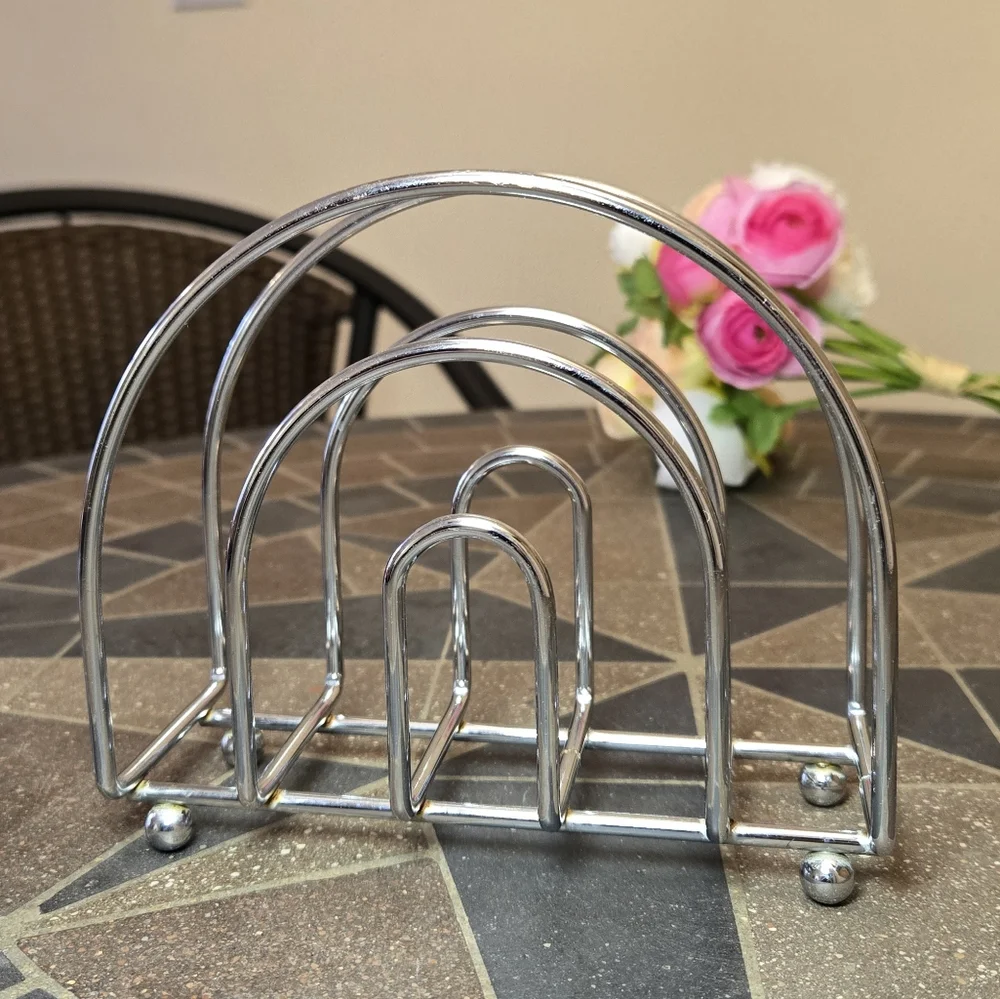 Vintage Chrome Metal Napkin Holder